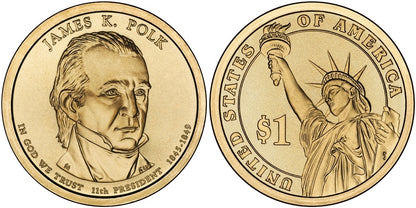 2009-D James K. Polk Presidential Dollar - Roll of 25 Coins