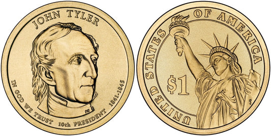 2009 - D John Tyler - Roll of 25 Presidential Dollar