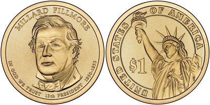 2010-D Millard Fillmore Presidential Dollar - Roll of 25 Coins