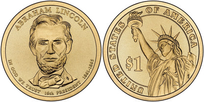2010-D Abraham Lincoln Presidential Dollar - Roll of 25 Coins