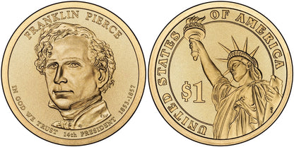 2010-D Franklin Pierce Presidential Dollar - Roll of 25 Coins