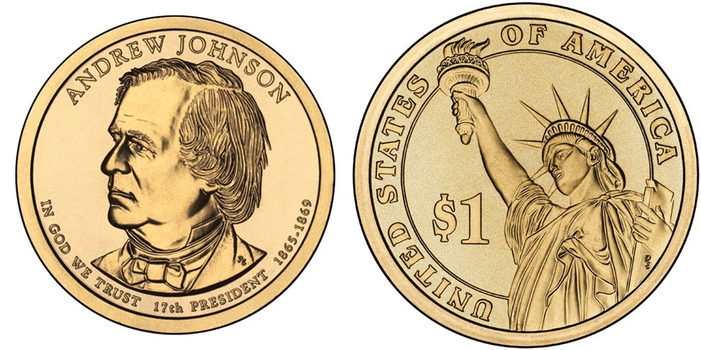 2011-P Andrew Johnson Presidential Dollar - Roll of 25 Coins
