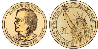 2011-P Andrew Johnson Presidential Dollar - Roll of 25 Coins