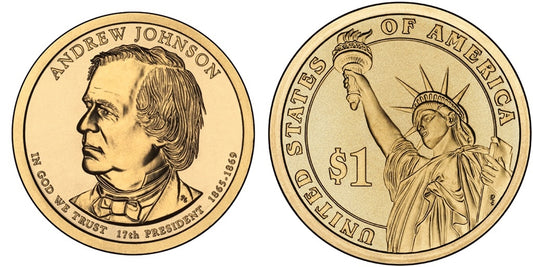 2011-P Andrew Johnson Presidential Dollar - Roll of 25 Coins