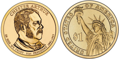 2012-D Chester A. Arthur Presidential Dollar - Roll of 25 Coins