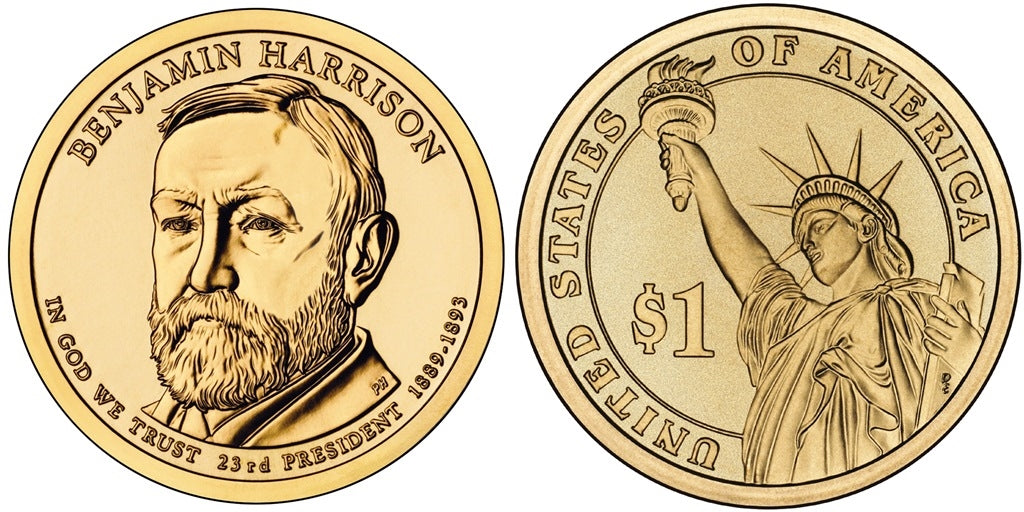 2012-P Benjamin Harrison Presidential Dollar - Roll of 25 Coins