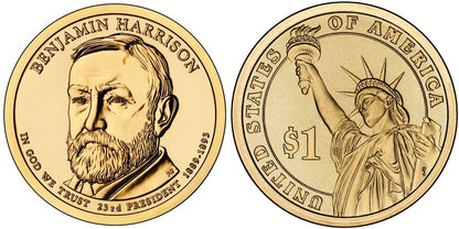2012-P Benjamin Harrison Presidential Dollar - Roll of 25 Coins