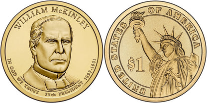 2013-D William McKinley Presidential Dollar - Roll of 25 Coins