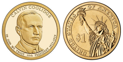 2014-D Calvin Coolidge Presidential Dollar - Roll of 25 Coins