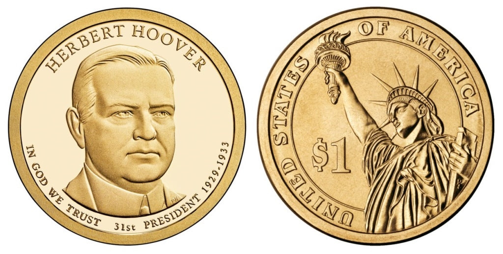 2014-D Herbert Hoover Presidential Dollar - Roll of 25 Coins
