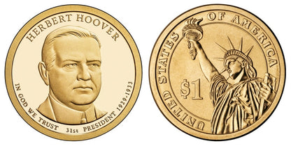 2014-D Herbert Hoover Presidential Dollar - Roll of 25 Coins