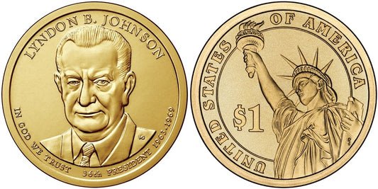 2015-P Lyndon B. Johnson Presidential Dollar - Roll of 25 Coins