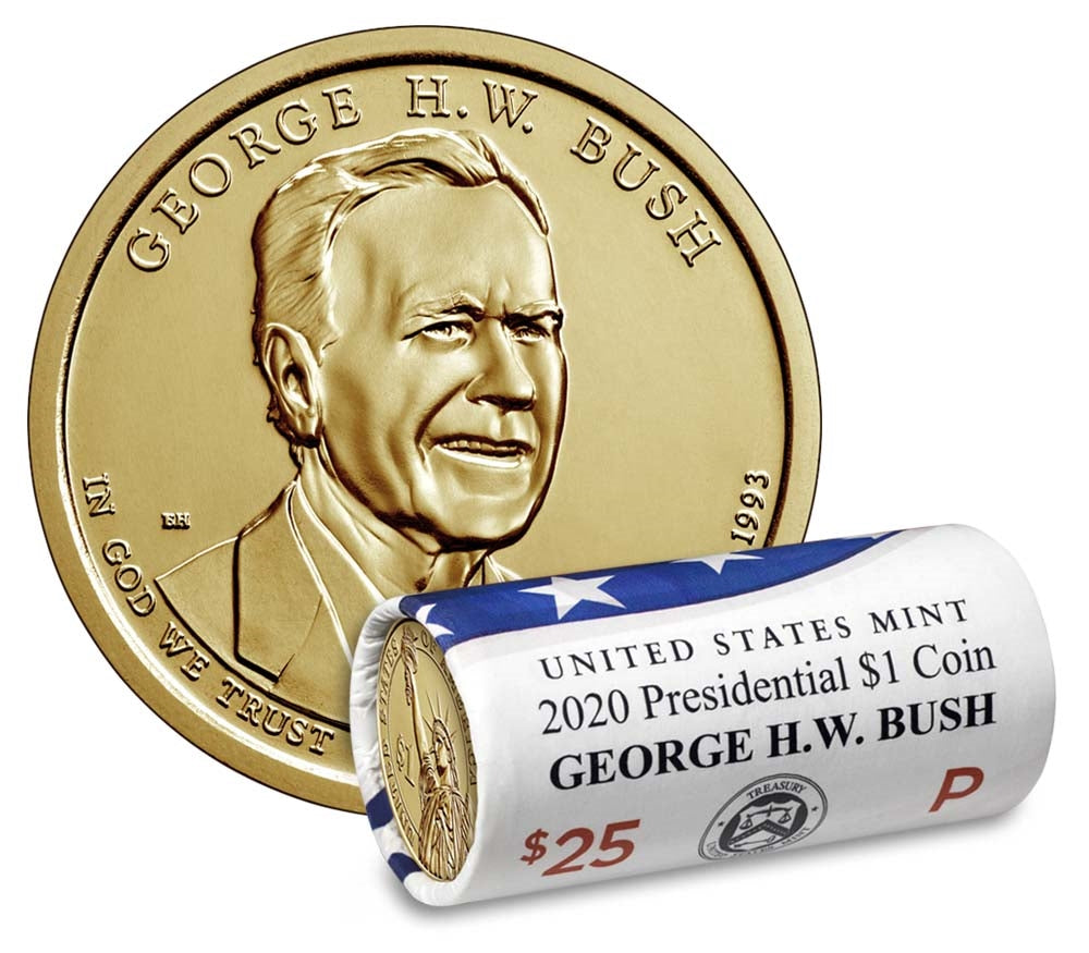 2020-P George H.W. Bush Presidential Dollar - Roll of 25 Coins