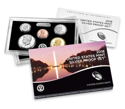 2018 U.S. Mint 10-coin Silver Proof Set - OGP box & COA