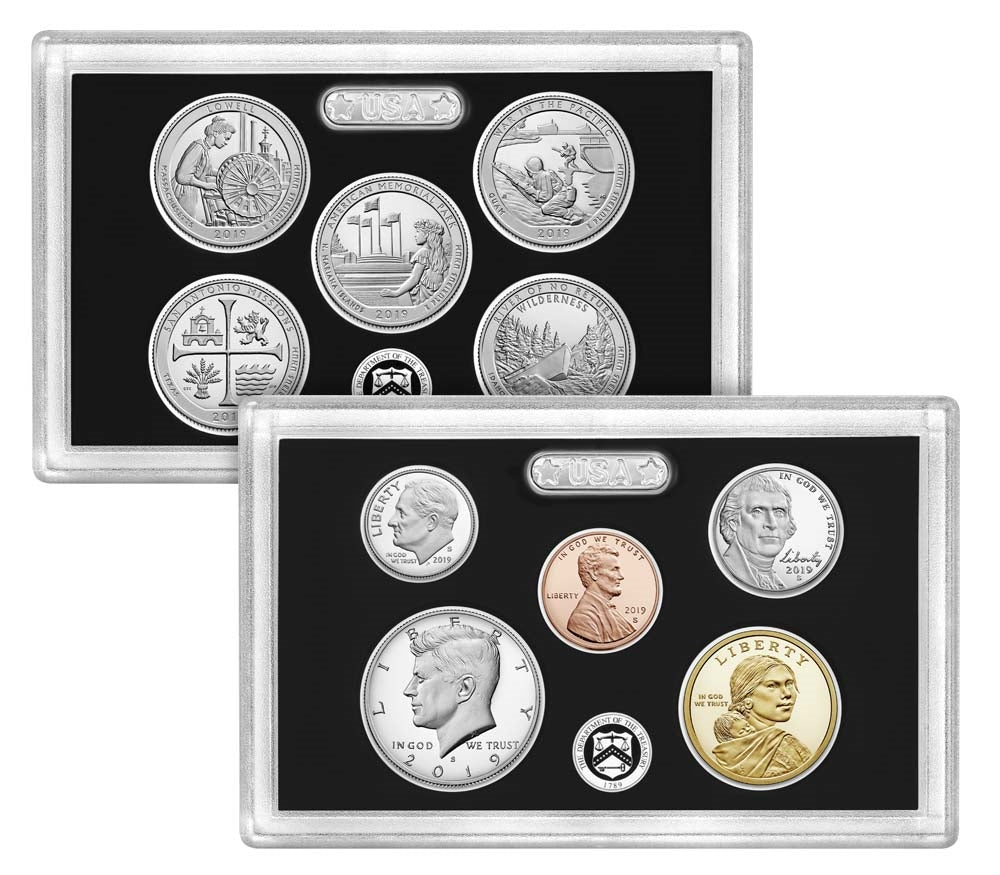 2019 U.S. Mint 10-coin Silver Proof Set - OGP box & COA