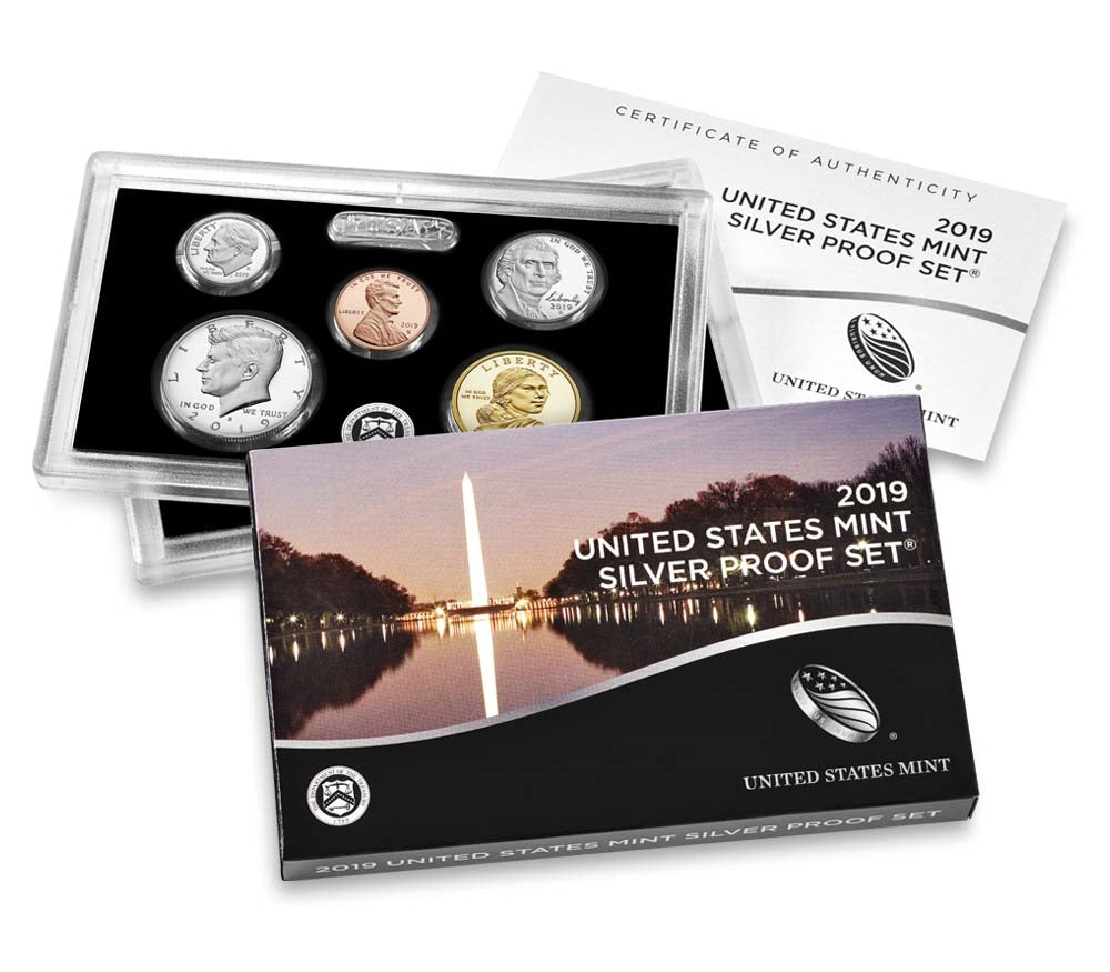 2019 U.S. Mint 10-coin Silver Proof Set - OGP box & COA