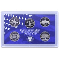 1999 - 2009 Clad Proof State and Territory Quarters Complete Set