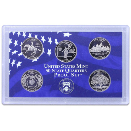 1999 - 2009 Clad Proof State and Territory Quarters Complete Set