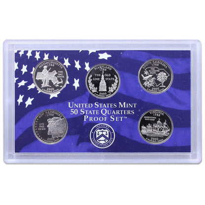 1999 - 2009 Clad Proof State and Territory Quarters Complete Set