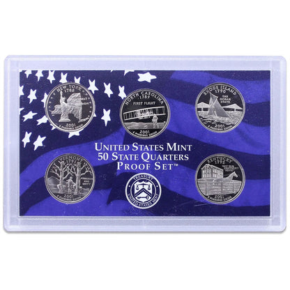 1999 - 2009 Clad Proof State and Territory Quarters Complete Set