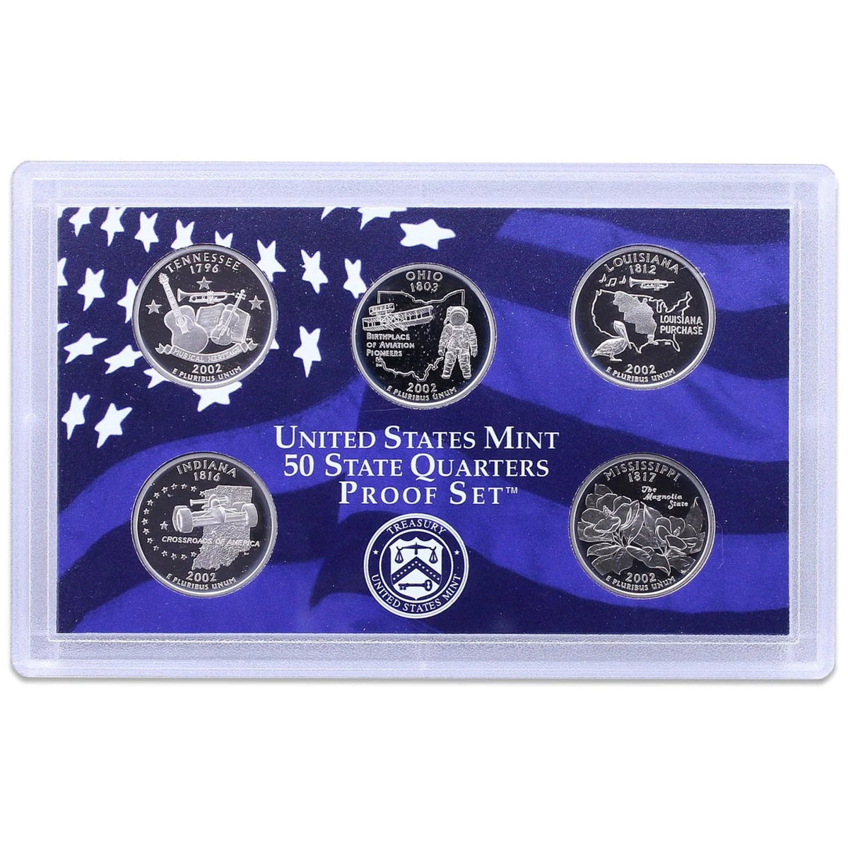 1999 - 2009 Clad Proof State and Territory Quarters Complete Set