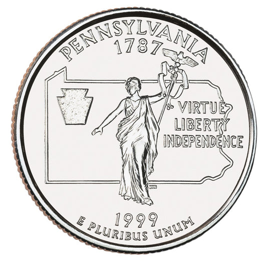 1999-D Pennsylvania State Quarter - Single Coin