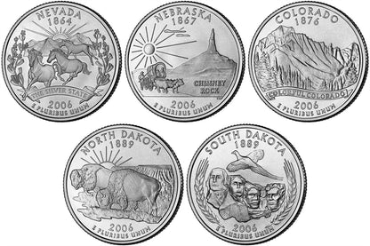 2006 P, D State Quarter 10-Coin Set - Brilliant Uncirculated