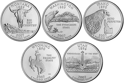 2007 P, D State Quarter 10-Coin Set - Brilliant Uncirculated