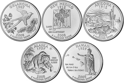 2008 P, D State Quarter 10-Coin Set - Brilliant Uncirculated