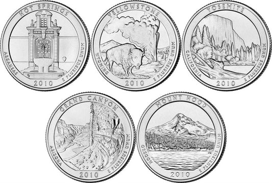 2010 P and D BU National Park Quarter 10 Coin Set