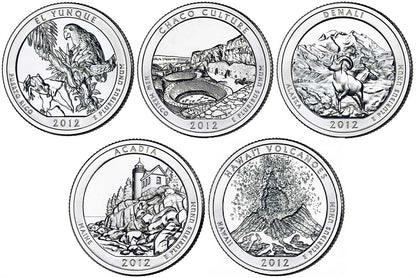2012 P, D National Park Quarter 10-Coin Set - Brilliant Uncirculated