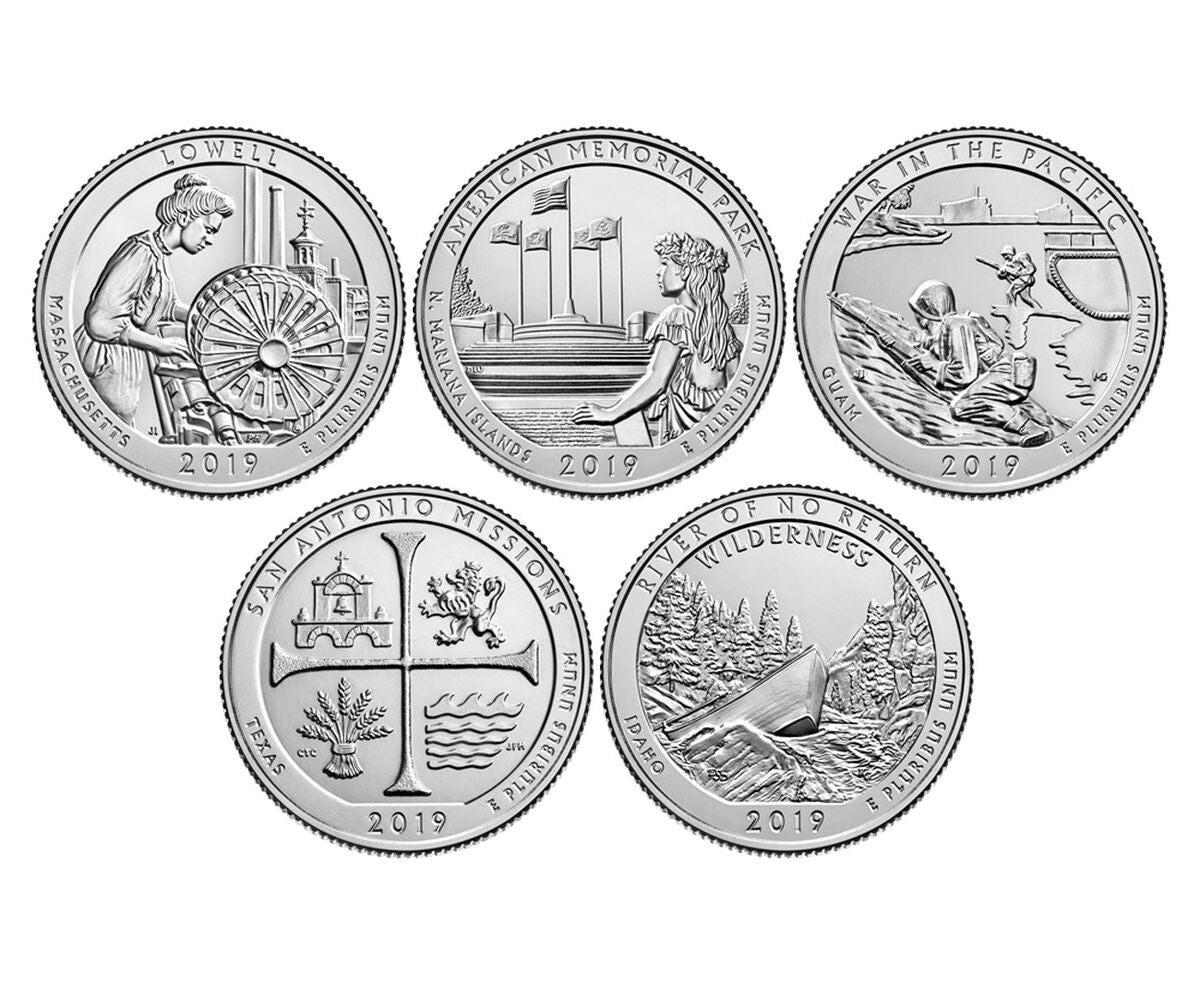 2019 P and D BU National Park Quarter 10 Coin Set