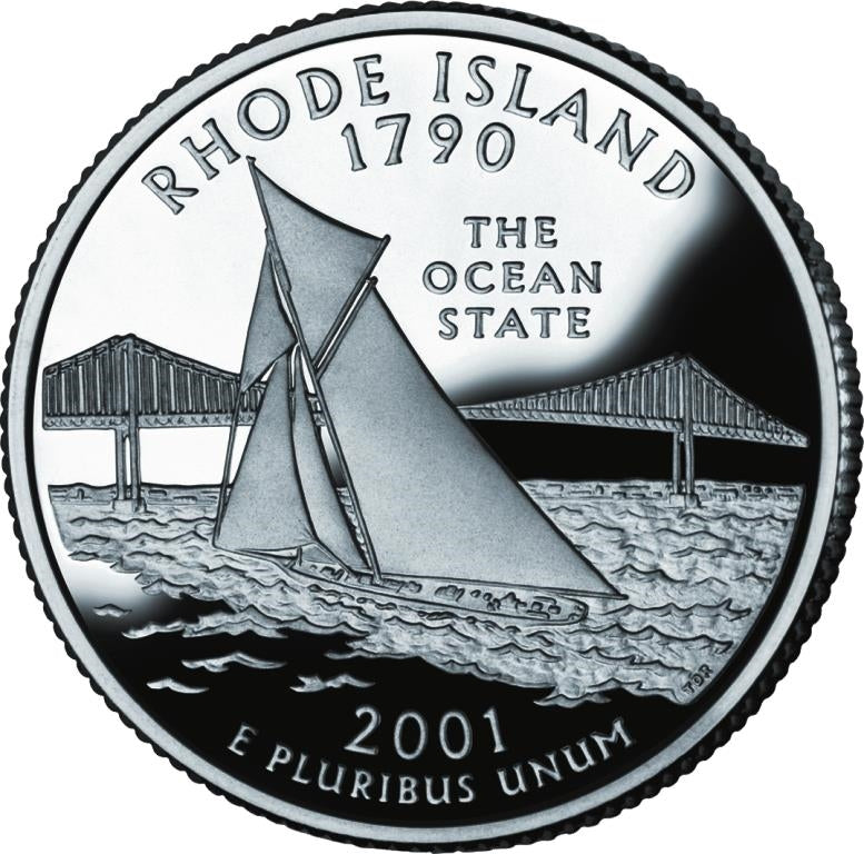 2001 - D Rhode Island - Roll of 40 State Quarters
