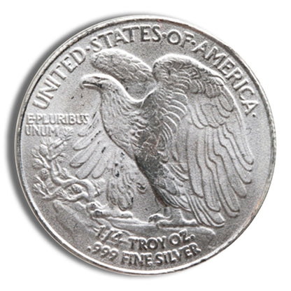 1/4 oz .999 Fine Silver Round - Walking Liberty - Single Coin