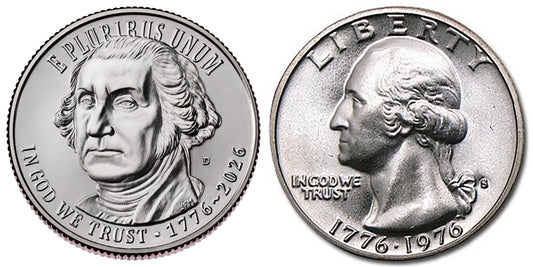 2026 D Mint Revolutionary War Quarter & 1976 S Mint 40% Silver Bicentennial Quarter 2-Coin Set