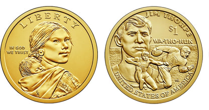 2018-P Native American Dollar Roll – Jim Thorpe