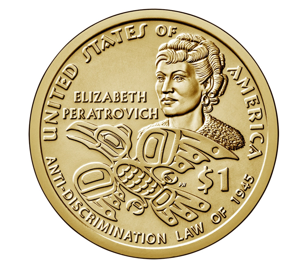 2020-P Native American Dollar Roll – Elizabeth Peratrovich