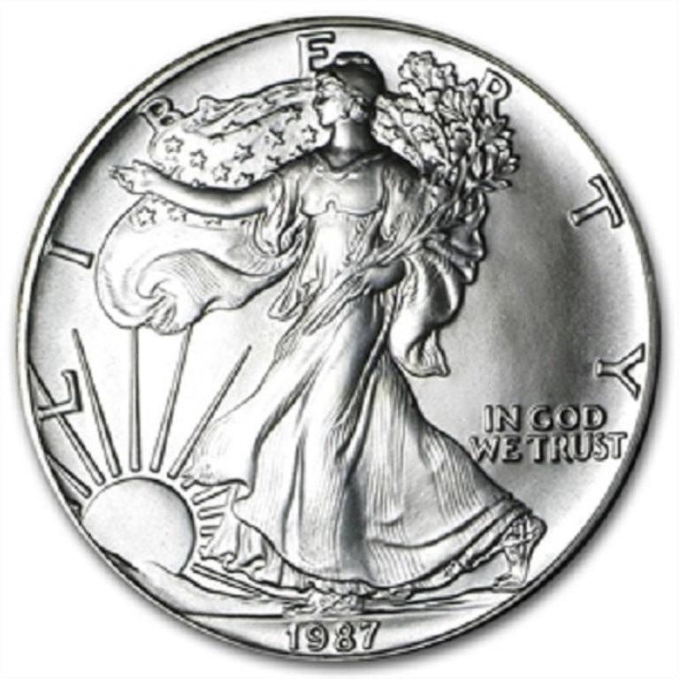 1987 U.S. Silver Eagle - Gem BU with Certificate of Authenticity