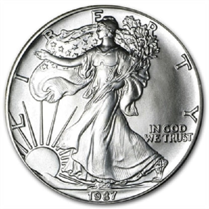 1987 U.S. Silver Eagle - Gem BU with Certificate of Authenticity