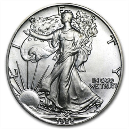 1988 U.S. Silver Eagle - Gem BU with Certificate of Authenticity