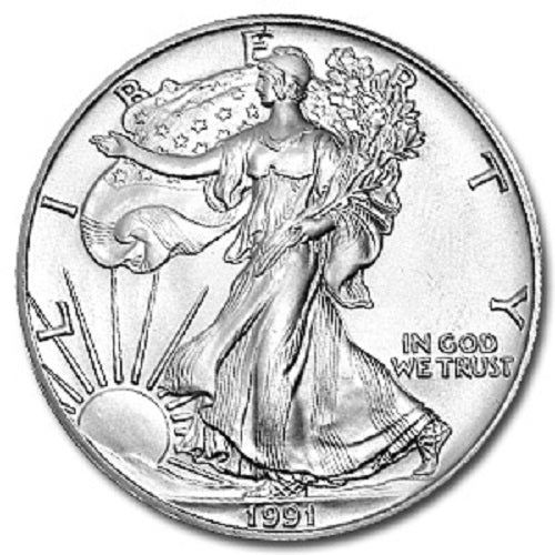 1991 American Silver Eagle - Gem Brilliant Uncirculated with Certificate of Authenticity