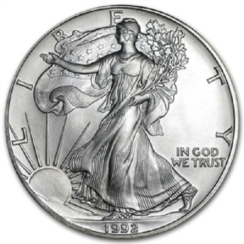 1992 American Silver Eagle - Gem Brilliant Uncirculated with Certificate of Authenticity