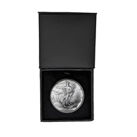 1993 U.S. Silver Eagle in Plastic Air Tite in Magnet Close Black Gift Box - Gem Brilliant Uncirculated