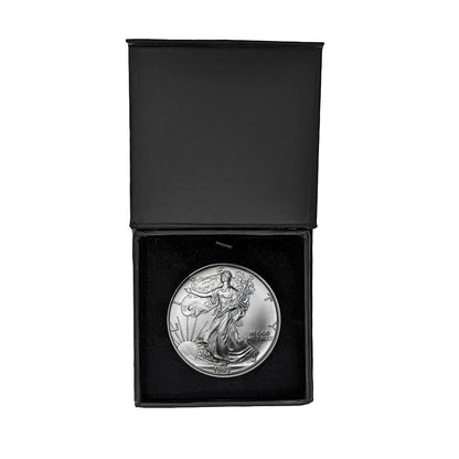 1993 American Silver Eagle in Air-Tite Holder with Black Magnetic Gift Box - Gem Brilliant Uncirculated