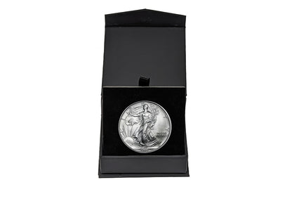 1994 U.S. Silver Eagle in Plastic Air Tite in Magnet Close Black Gift Box - Gem Brilliant Uncirculated
