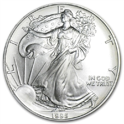 1995 American Silver Eagle - Gem Brilliant Uncirculated with Certificate of Authenticity