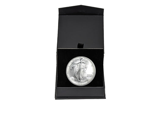 1995 American Silver Eagle in Air-Tite Holder with Black Magnetic Gift Box - Gem Brilliant Uncirculated