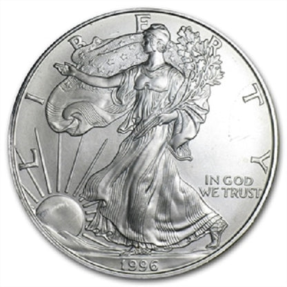 1996 American Silver Eagle - Gem Brilliant Uncirculated with Certificate of Authenticity