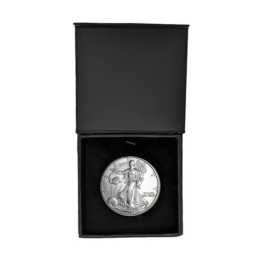 1997 American Silver Eagle in Air-Tite Holder with Black Magnetic Gift Box - Gem Brilliant Uncirculated