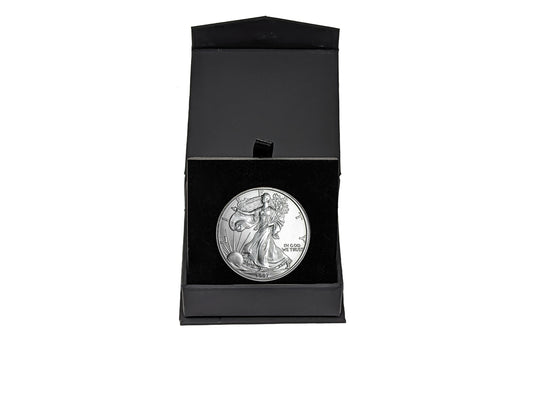 1997 American Silver Eagle in Air-Tite Holder with Black Magnetic Gift Box - Gem Brilliant Uncirculated